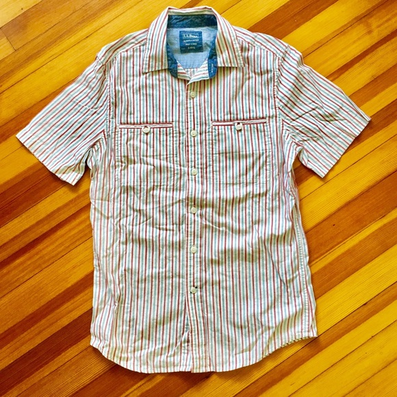 LL Bean short-sleeve striped shirt Small - Picture 1 of 3
